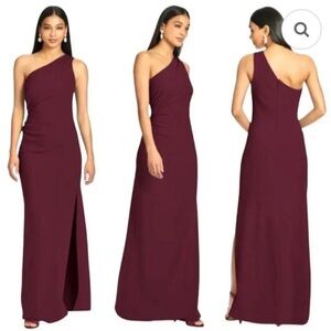 Sachin + Babi One-Shoulder Wine Dress